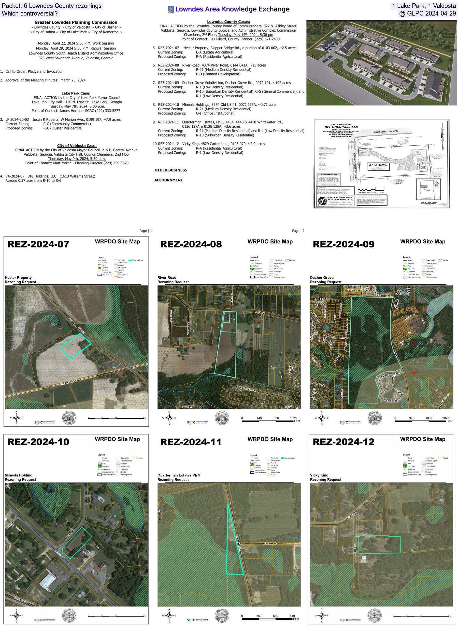 [Packet: 6 Lowndes County cases, 1 Lake Park, 1 Valdosta @ GLPC 2024-04-29]