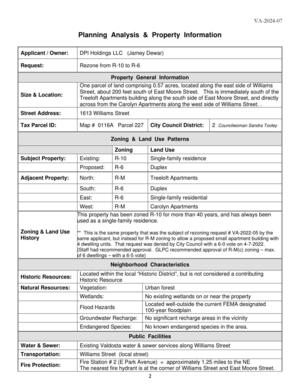 [Planning Analysis & Property Information]