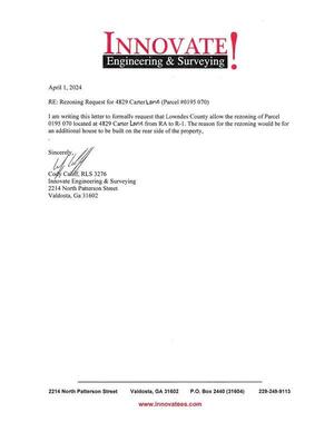 [Rezoning Request from Cody Califf.]
