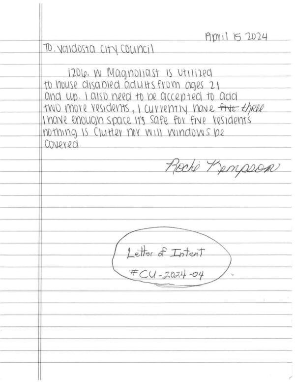 Letter of Intent from Roche Kempson