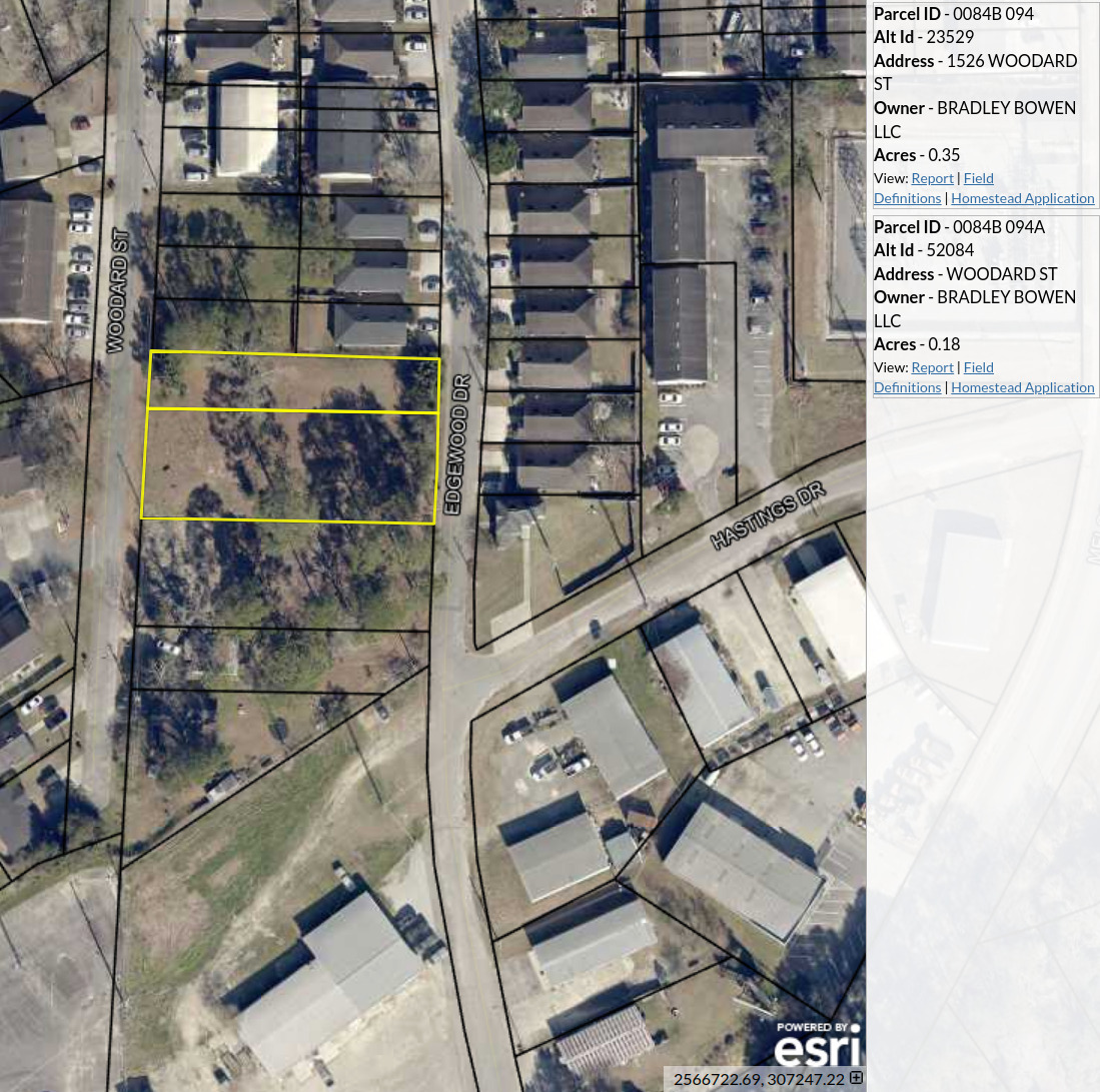 Map: 1526 Woodard St., Remerton, GA --Lowndes County Tax Assessors