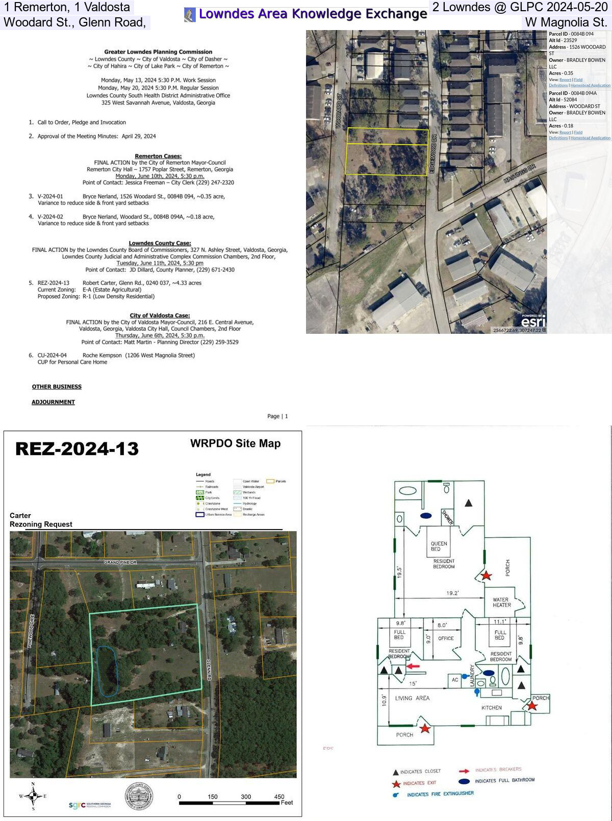 1 Remerton, 1 Valdosta, 2 Lowndes @ GLPC 2024-05-20, Woodard St., Glenn Road, W Magnolia St.