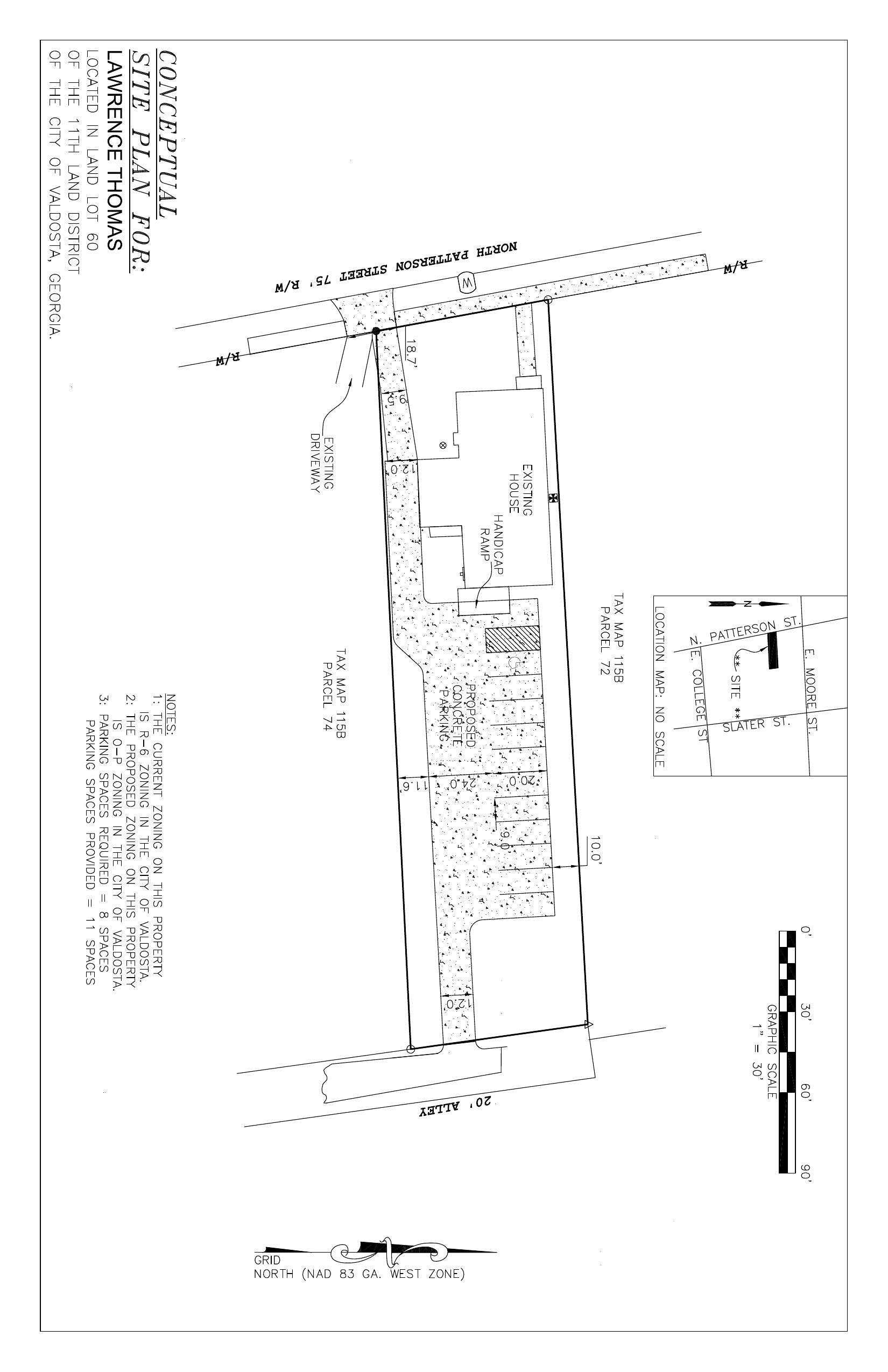 Conceptual Site Plan for Lawrence Thomas