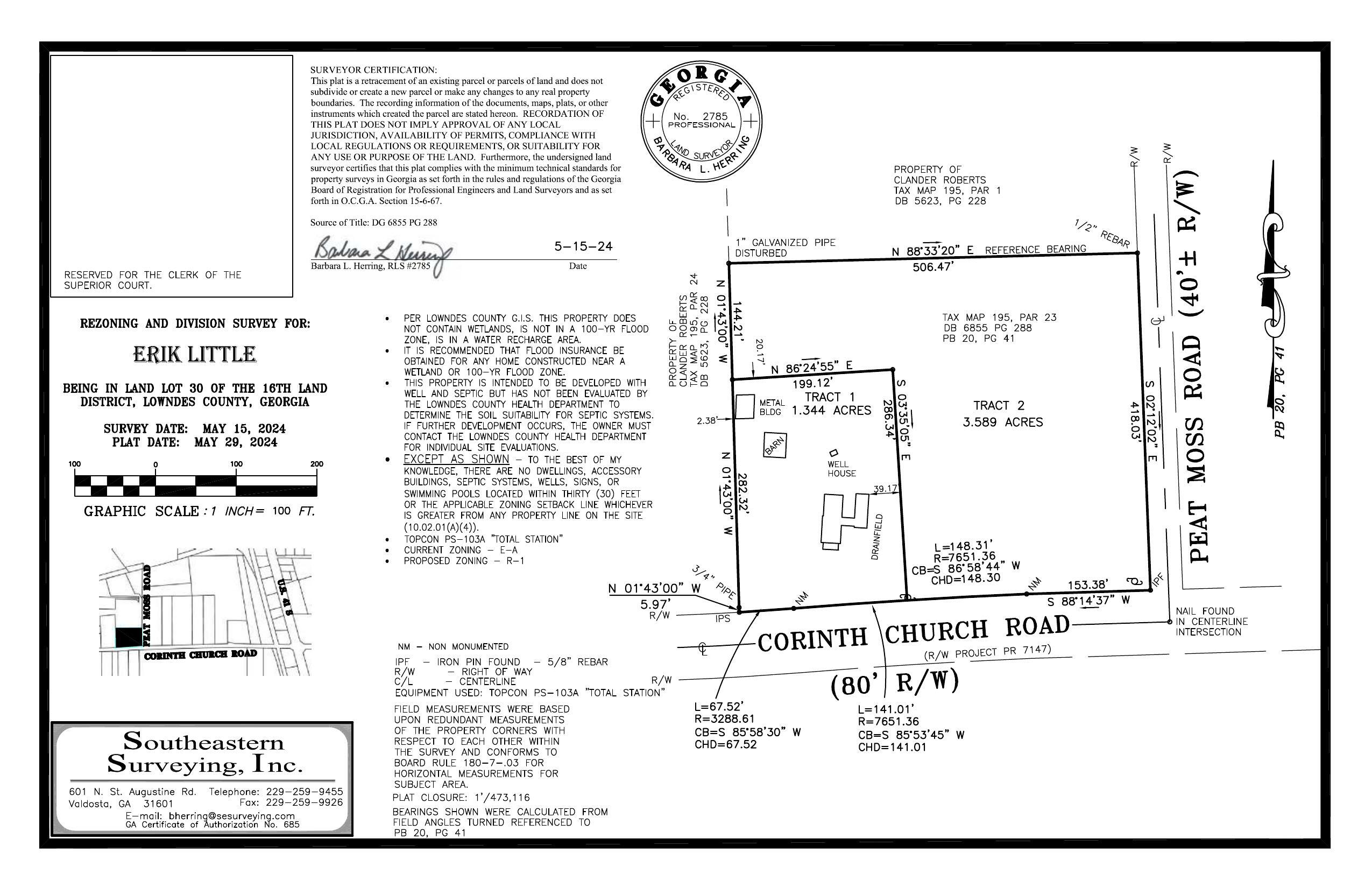 Rezoning and Division Survey SURVEY for Erik Little