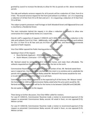 [Commissioner Rountree inquired about the original number of lots. Mr. Nerland stated there]