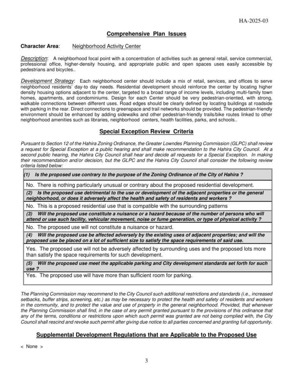 Comprehensive Plan Issues