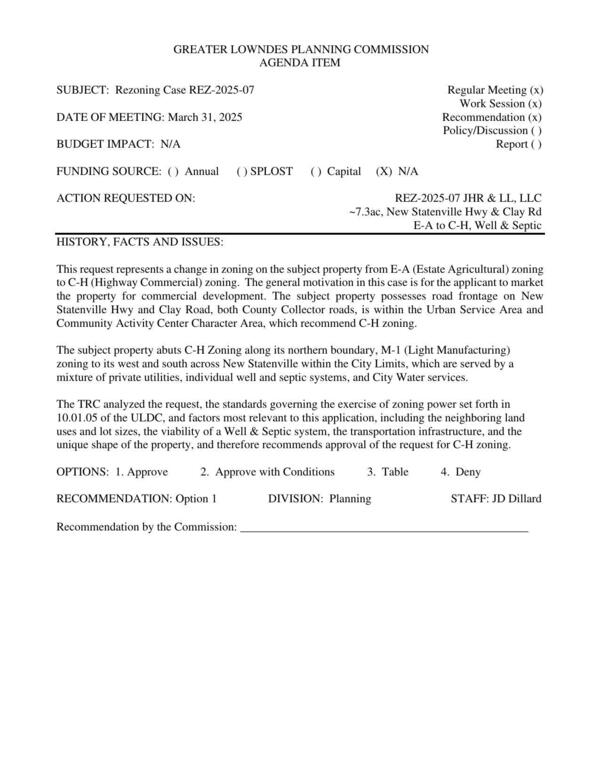 [to market the property for commercial development.]