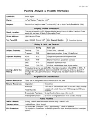 [Planning Analysis & Property Information]