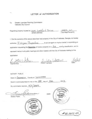 [LETTER of AUTHORIZATION by S. Lee Watson for J. Nijem Properties]