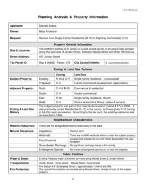 [Planning Analysis & Property Information]