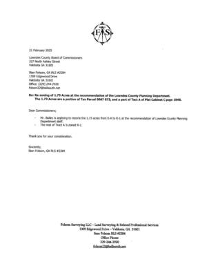 [Rezoning request from Stan Folsom for Mr. Bailey at the recommendation of the Lowndes County Planning Department.]