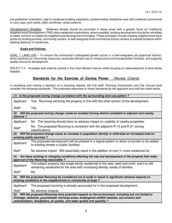 Standards for the Exercise of Zoning Power