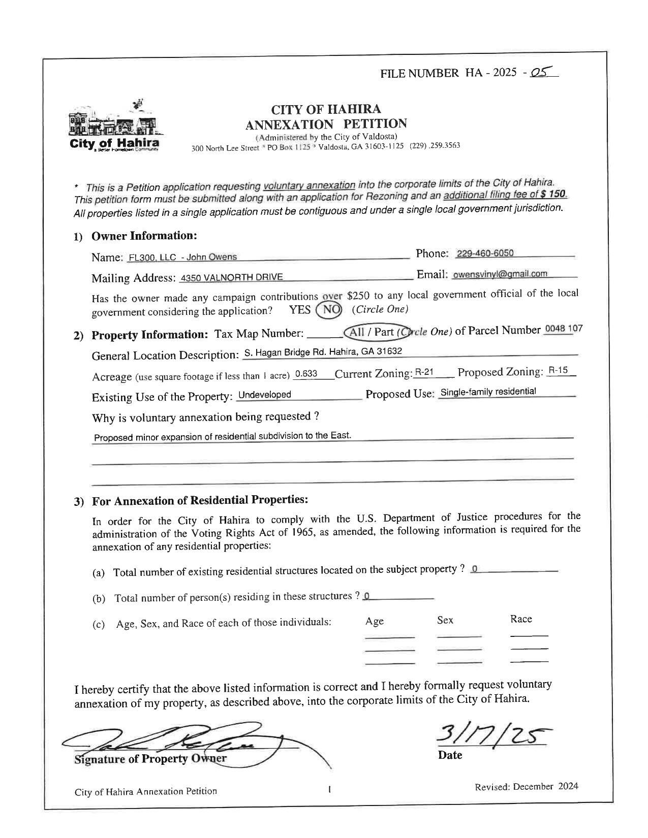 Annexation Petition