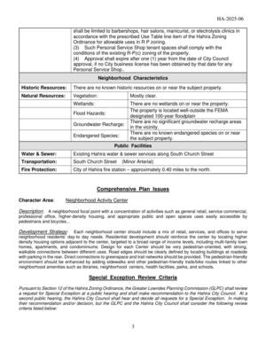 [Comprehensive Plan Issues & Special Exception Review Criteria]