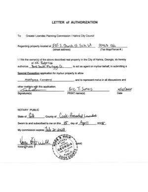 [LETTER of AUTHORIZATION]