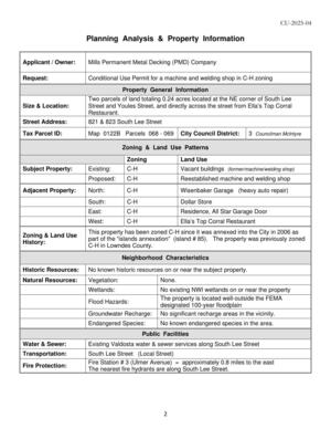 [Planning Analysis & Property Information]