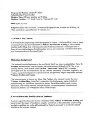 [Request for Conditional Use Permit to Reopen Fletcher Machine and Welding]