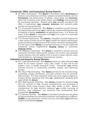 [Commercial, Office, and Institutional Zoning Districts and Industrial and Intensive Zoning Districts]