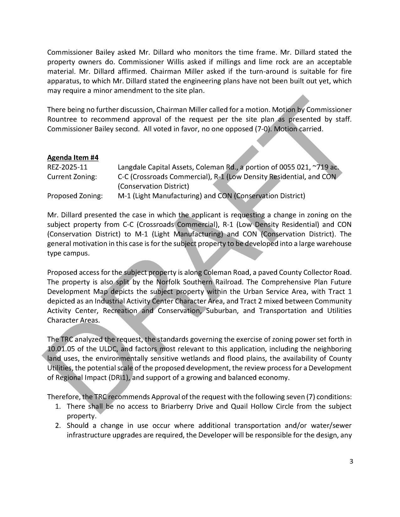 4. REZ-2025-11 Langdale Capital Assets, Coleman Rd., a portion of 0055 021, ~719 ac.