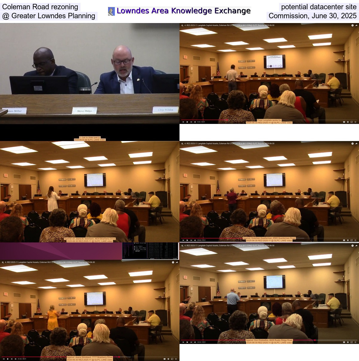 Coleman Road rezoning of potential datacenter site @ Greater Lowndes Planning Commission, June 30, 2025