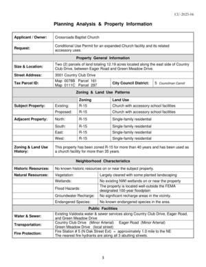 [Planning Analysis & Property Information]