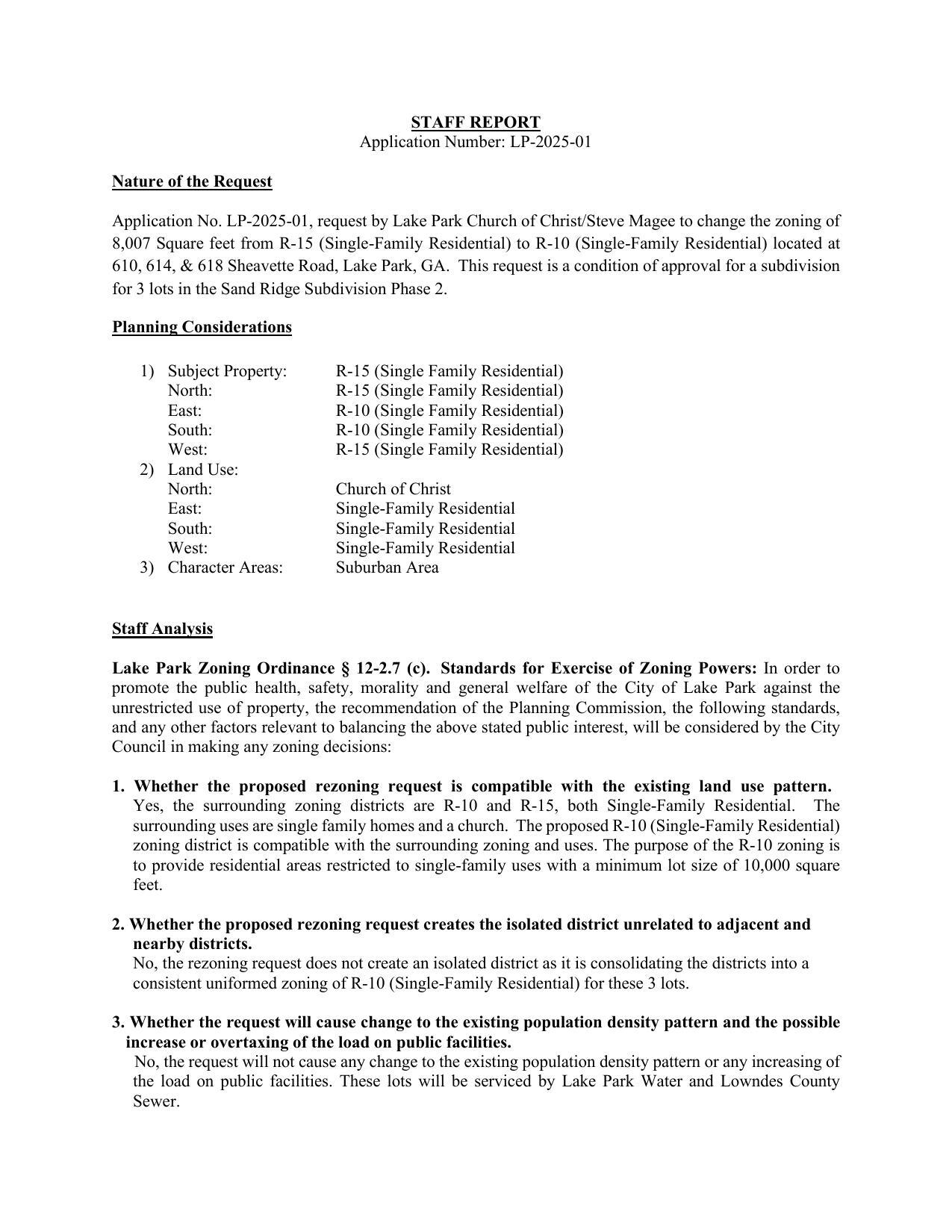 STAFF REPORT