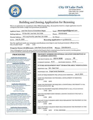 [Building and Zoning Application for Rezoning]