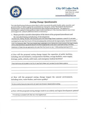 [Zoning Change Questionnaire]