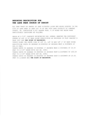 [REZONING DESCRIPTION FOR THE LAKE PARK CHURCH OF CHRIST]