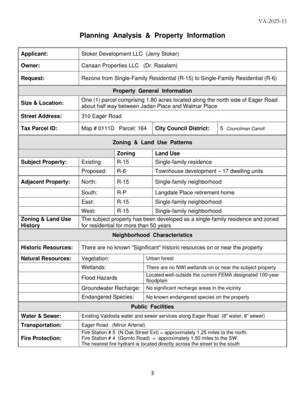 Planning Analysis & Property Information
