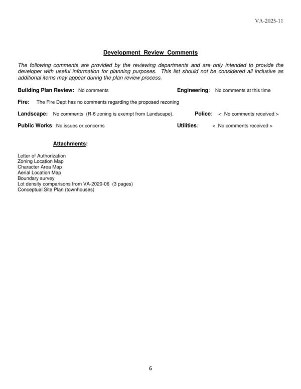 Development Review Comments