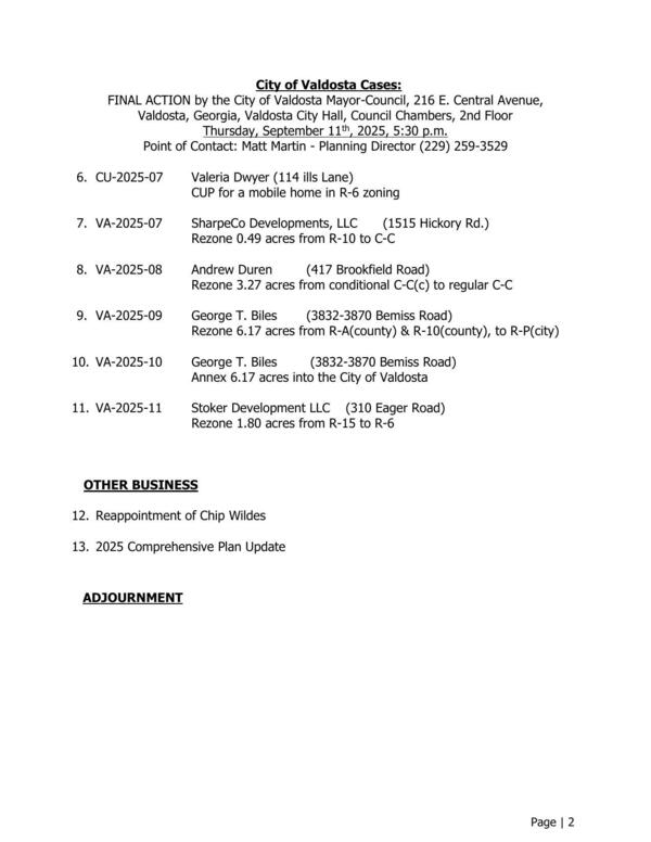 6 Valdosta Cases