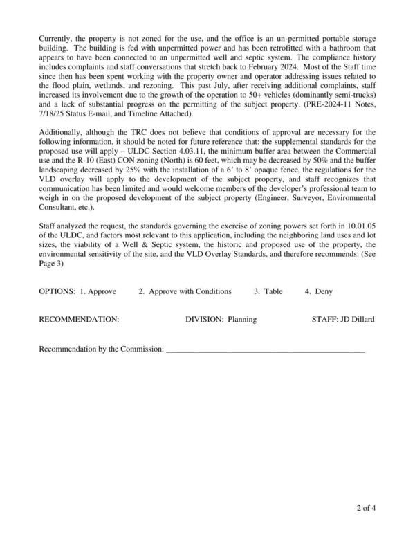 VLD overlay will apply to the development of the subject property, and staff recognizes that
