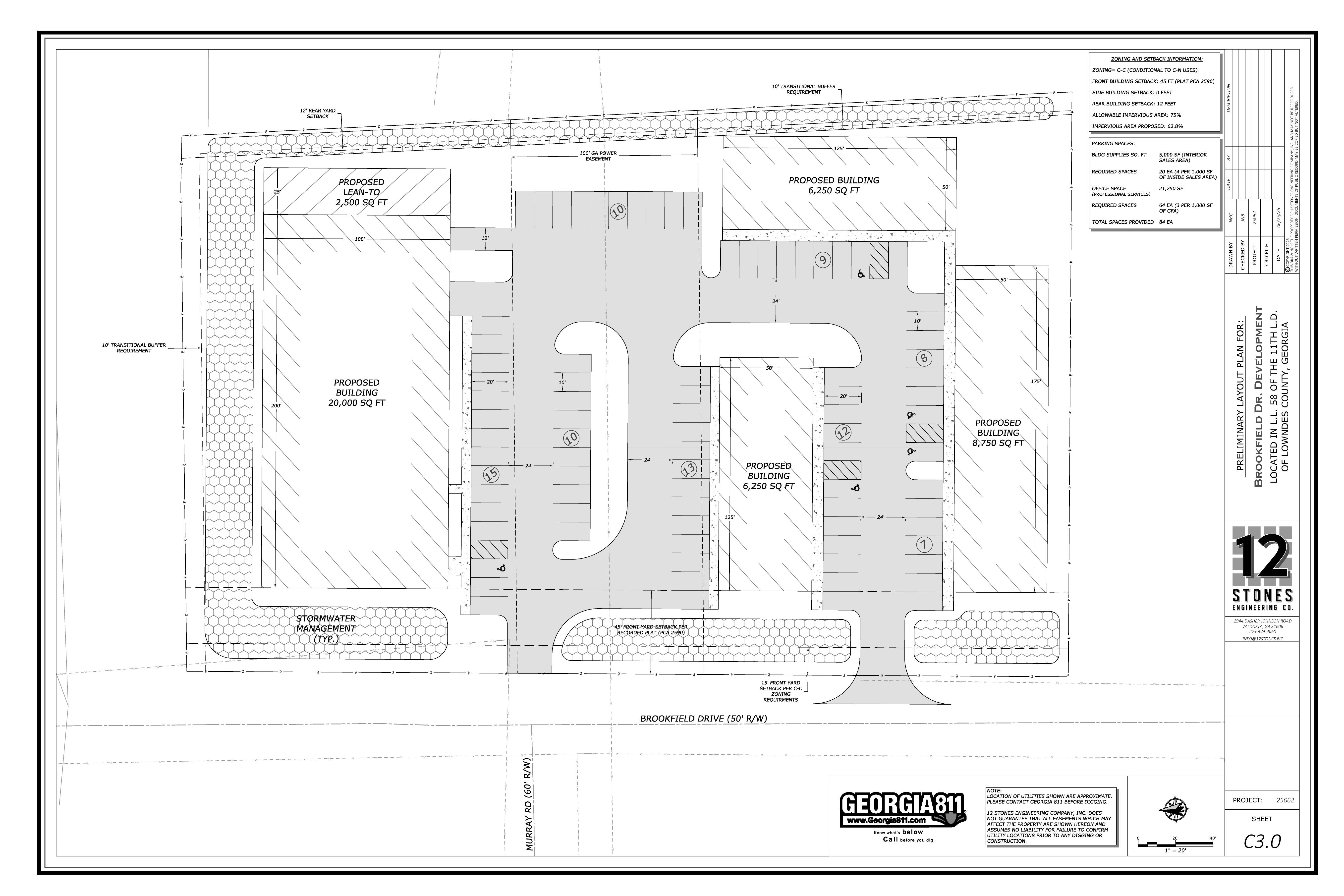 Preliminary Layout Plan for Brookfield Dr. Development