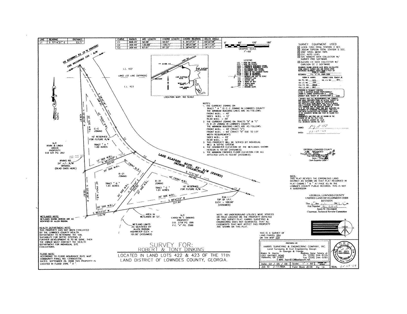 SURVEY FOR: ROBERT & TONY DINKINS