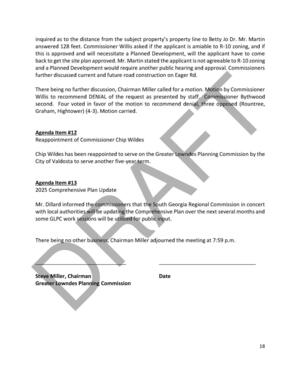 [12. Reappointment of Commissioner Chip Wildes (by the City of Valdosta), 13. 2025 Comprehensive Plan Update]