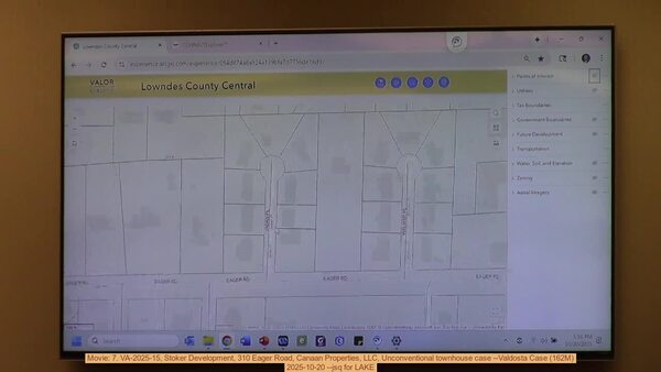 [Movie: 7. VA-2025-15, Stoker Development, 310 Eager Road, Canaan Properties, LLC, Unconventional townhouse case --Valdosta Case (162M), 2025-10-20 --jsq for LAKE]