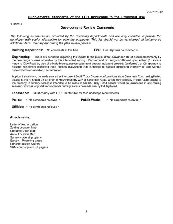 Development Review Comments