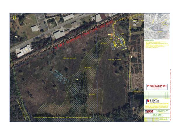 Map: Property Plan with Sat Map and wetlands