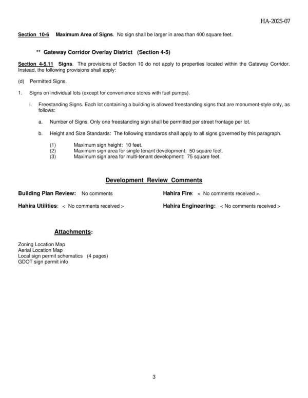 Development Review Comments