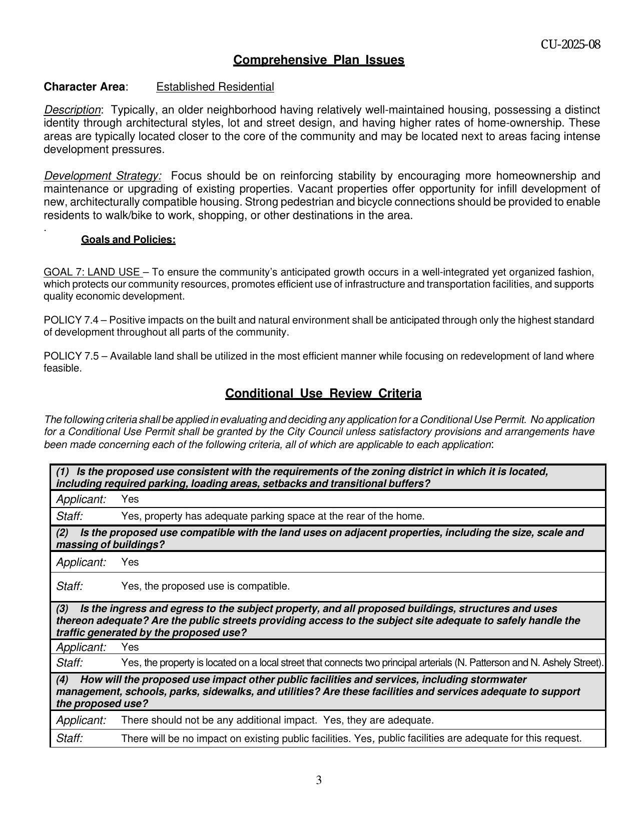 Comprehensive Plan Issues