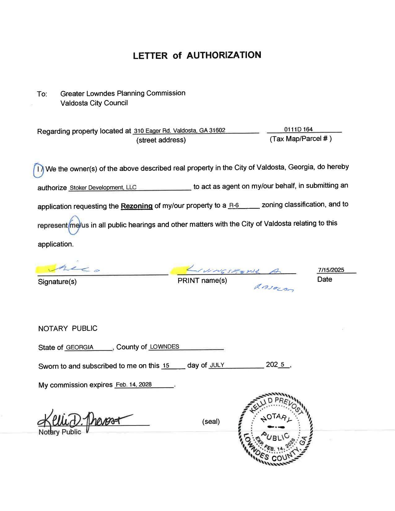 Livingston A. Rajalam LETTER of AUTHORIZATION