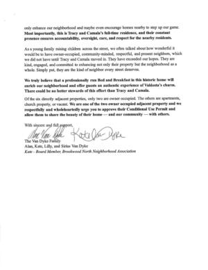 [We are one of the two owner occupied adjacent property and we....]
