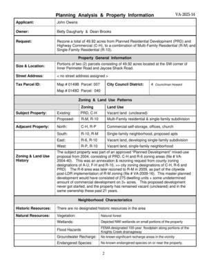 [Planning Analysis & Property Information]