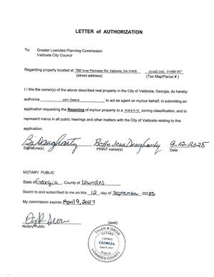 [Betty Jean Daugharty LETTER of AUTHORIZATION]
