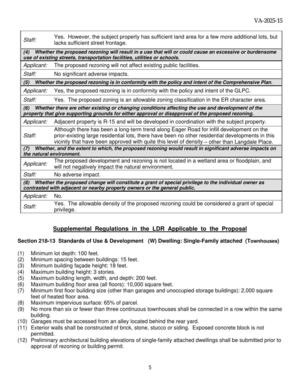 [Supplemental Regulations in the LDR Applicable to the Proposal]