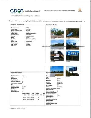 [GDOT Permit with pictures of downed billboard]