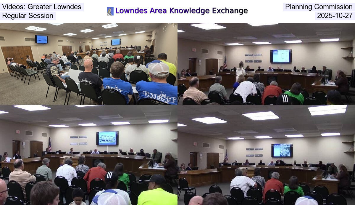 [Videos: Greater Lowndes Planning Commission, Regular Session, 2025-10-27]