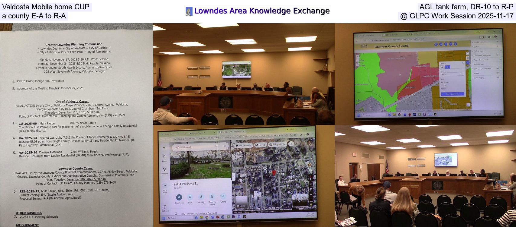 [Valdosta Mobile home CUP, AGL tank farm, DR-10 to R-P, a county E-A to R-A, @ GLPC Work Session 2025-11-17]
