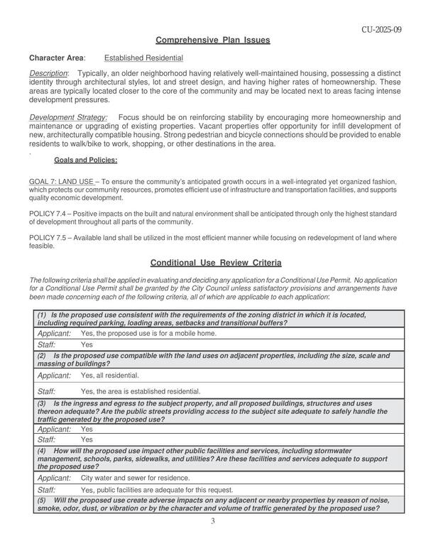 Comprehensive Plan Issues